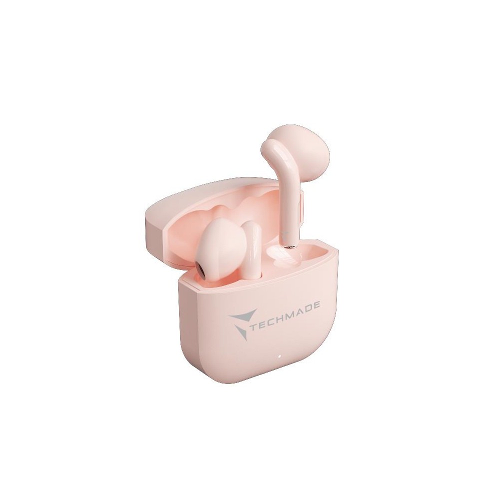 AURICOLARI BLUETOOTH CON BOX DI RICARICA ROSA (TM-XM201-PK)