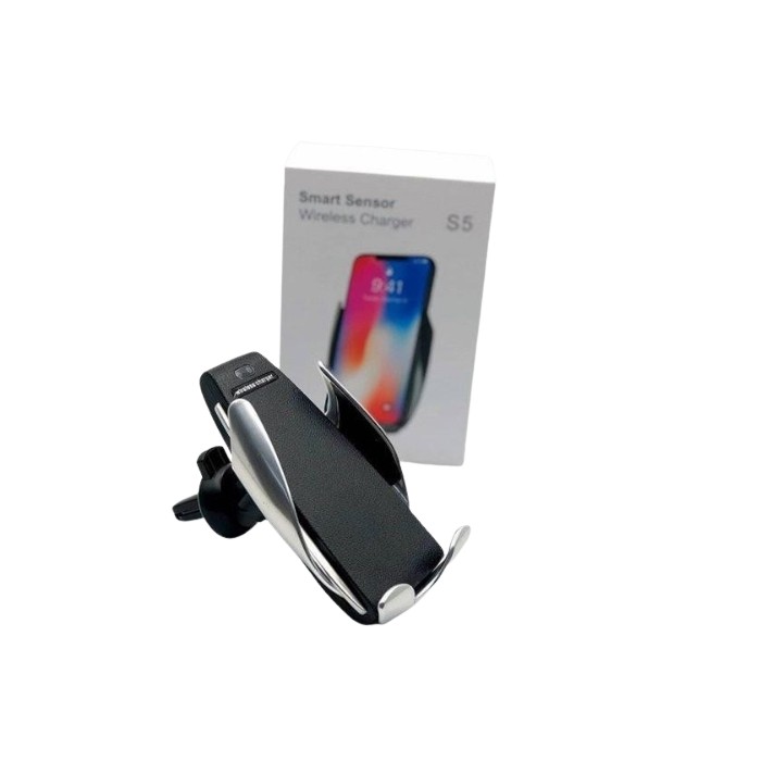 SUPPORTO PER SMARTPHONE DA AUTO CON CARICATORE WIRELESS 10W (CAR WIRELESS CHARGER S5)