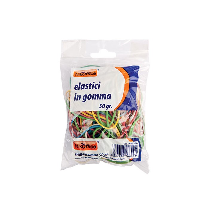 ELASTICI IN GOMMA - CONF. 50GR. - ASSORTITI (06NIK033/1)