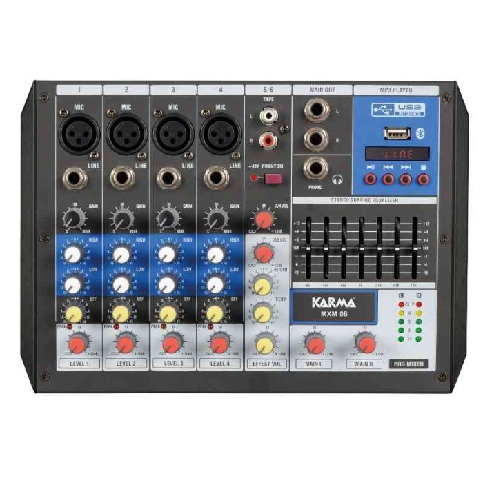 MIXER MXM 06 MICROFONICO 6 CANALI PER DJ