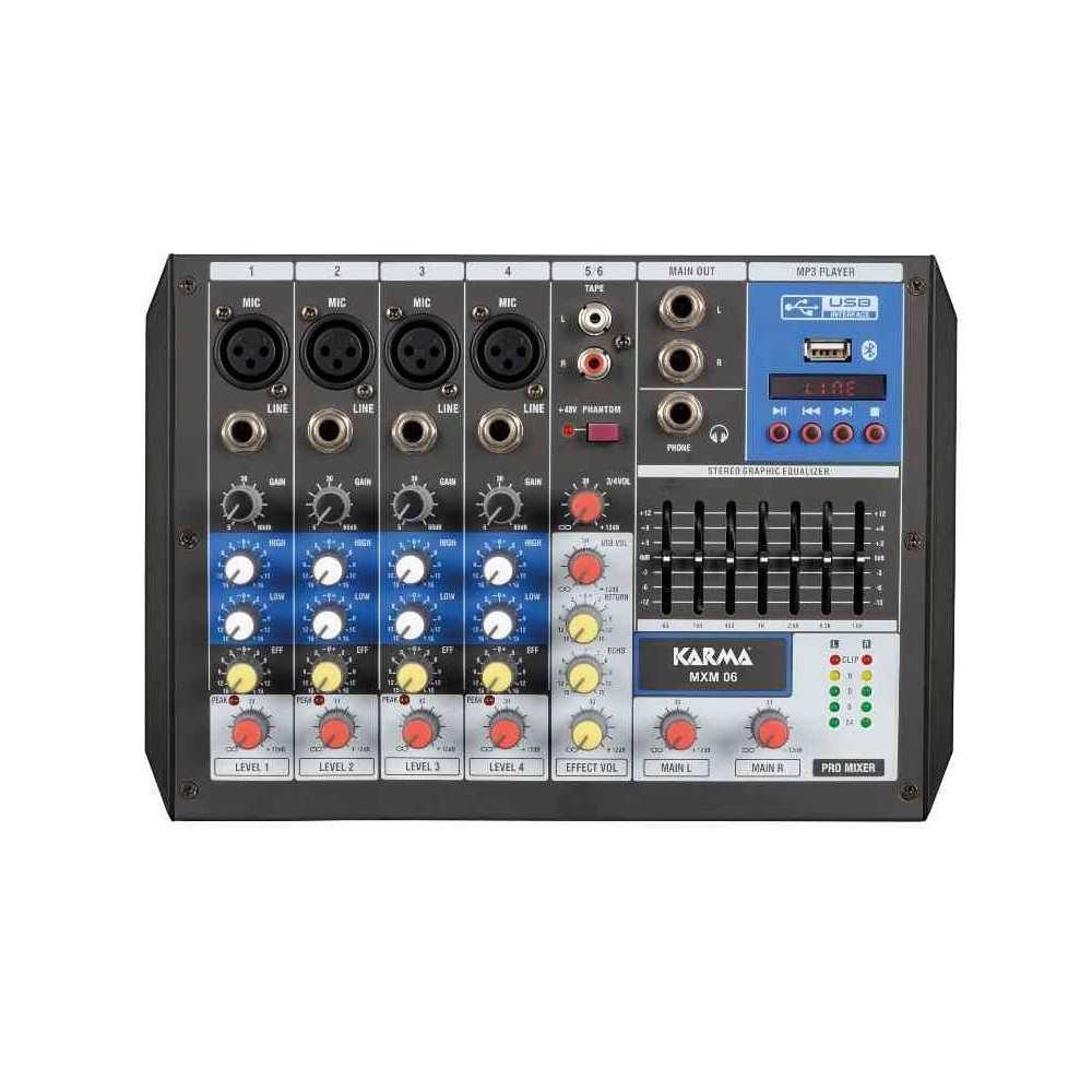 MIXER MXM 06 MICROFONICO 6 CANALI PER DJ