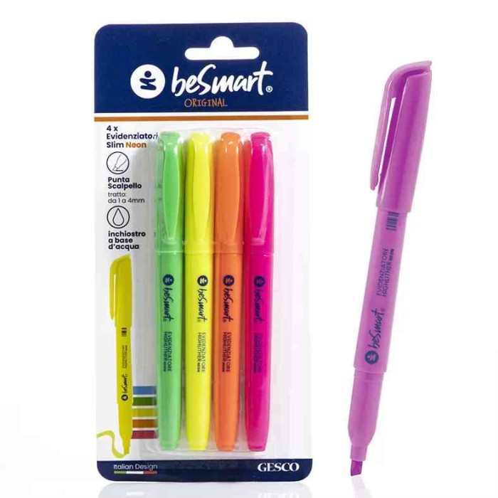 BLISTER 4 EVIDENZIATORI SLIM NEON (01020022)