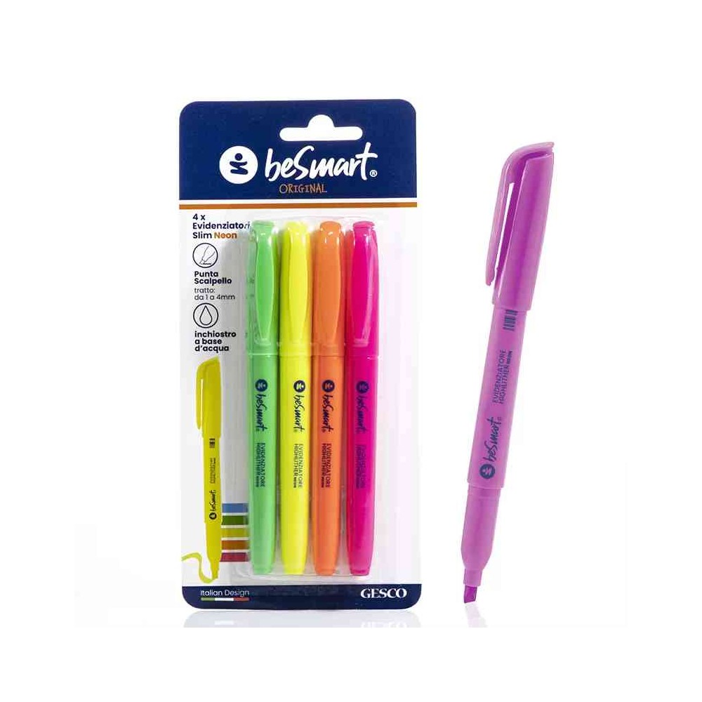 BLISTER 4 EVIDENZIATORI SLIM NEON (01020022)