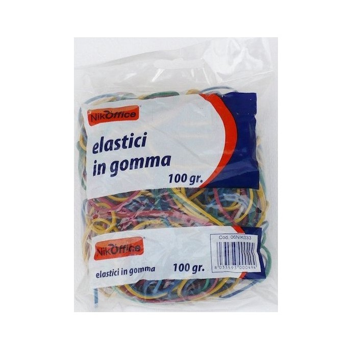 ELASTICI IN GOMMA ASSORTITI - 100 GRAMMI - 1/20/200 (01050229)