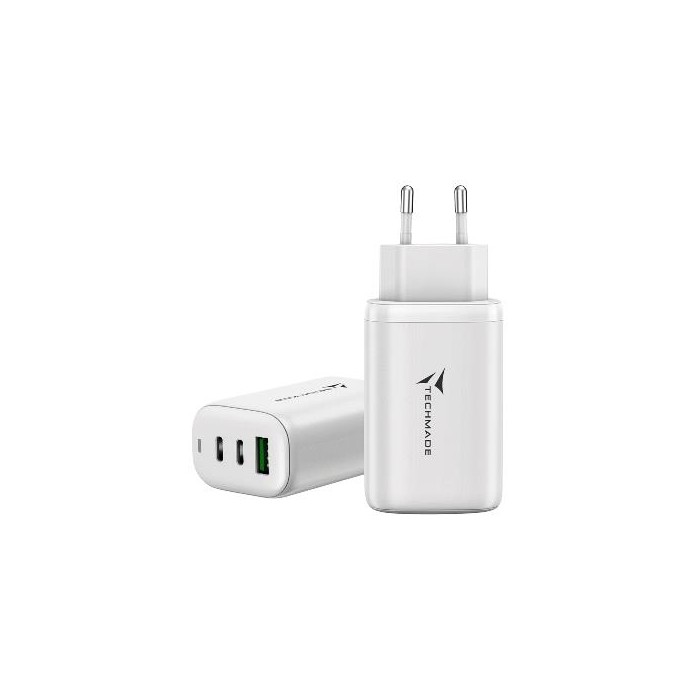 CARICABATTERIE USB-C/USB-A 65W FAST CHARGE (TM-P937-WH) BIANCO