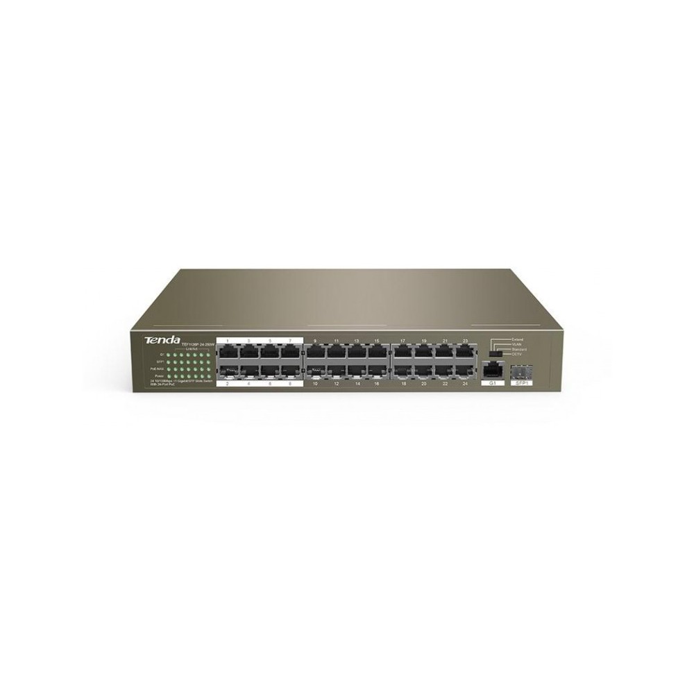 SWITCH RETE 24 PORTE 10/100 POE - 1 PORTA GE/SFP (TEF1126P-24-250W) RACKMOUNT