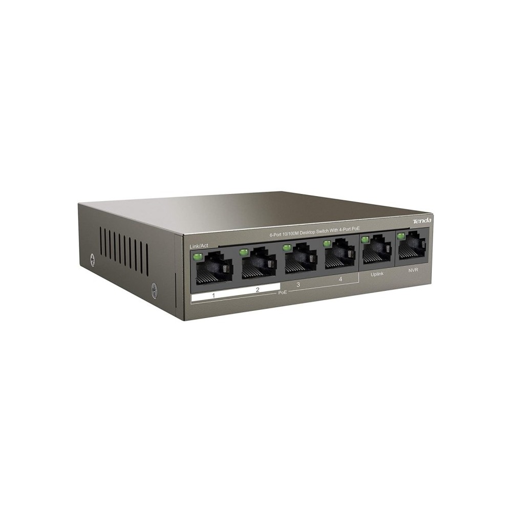 SWITCH RETE 6 PORTE 10/100 - 4 PORTE POE (TEF1106P4-63W)