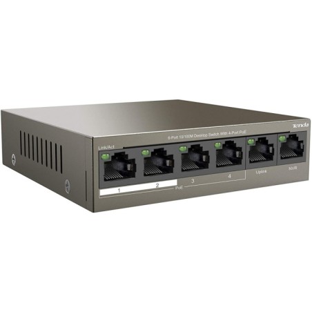 SWITCH RETE 6 PORTE 10/100 - 4 PORTE POE (TEF1106P4-63W)