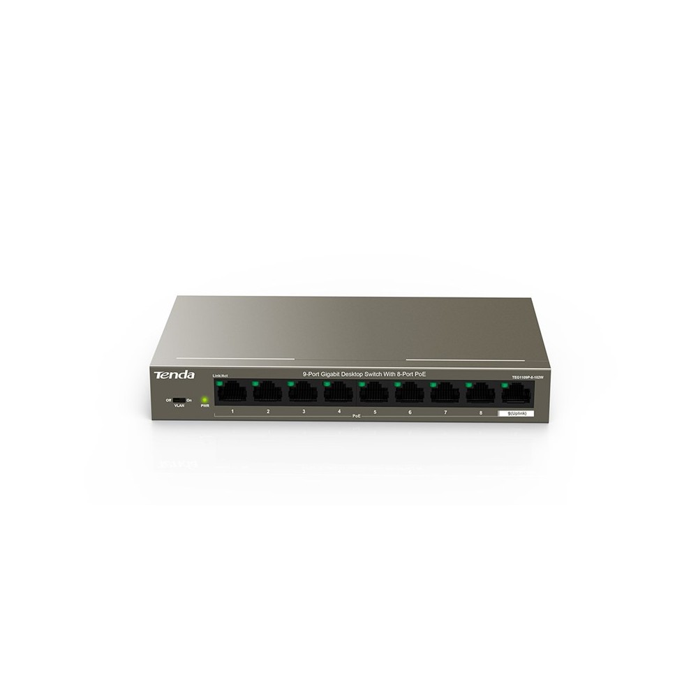 SWITCH RETE 9 PORTE 10/100/1000 - 8 PORTE POE (TEG1109P-8-102W)