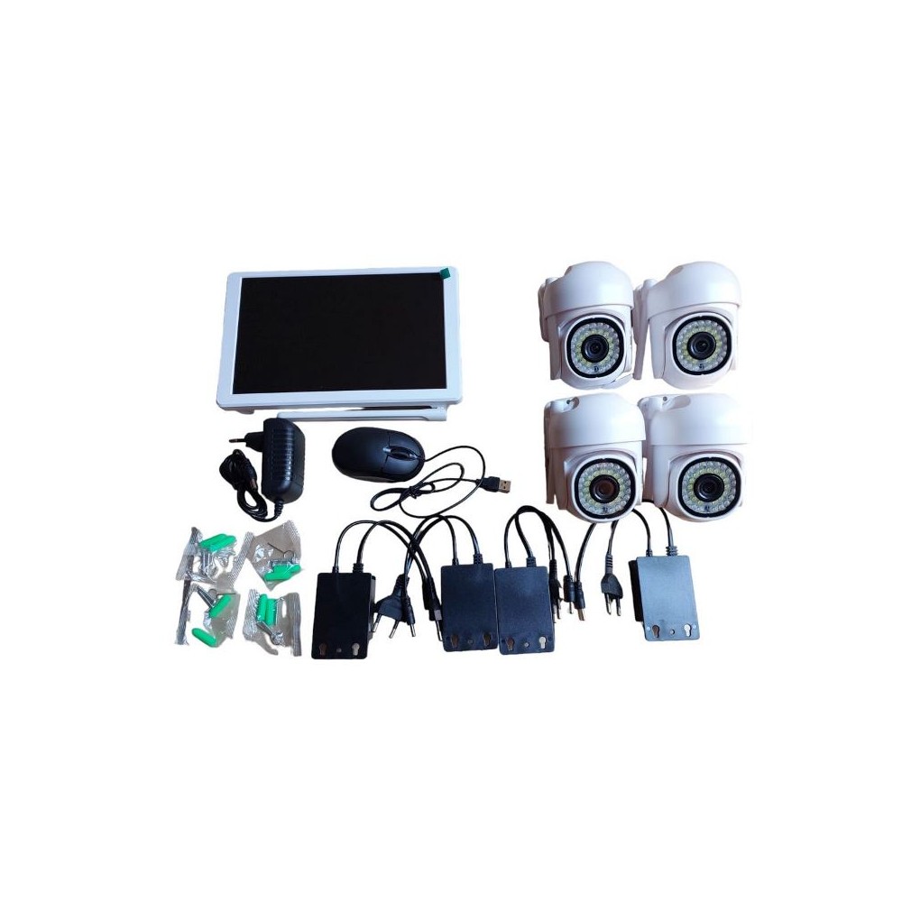 KIT WIFI SORVEGLIANZA 4 TELECAMERE CON MONITOR (SX8009-4)