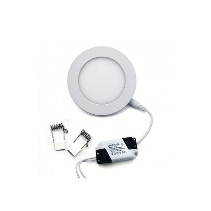 FARETTO LED 6 WATT - PANNELLO INCASSO ROTONDO - LUCE NATURALE BIANCA