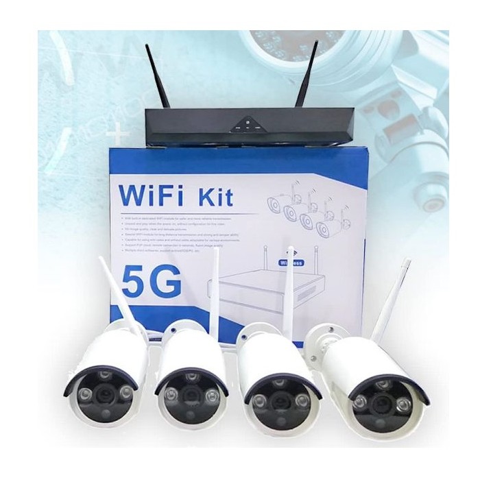 KIT WIFI SORVEGLIANZA IP 5G - 4 TELECAMERE CON MONITOR