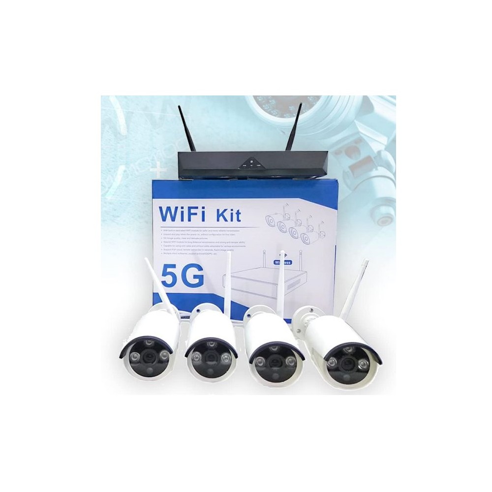 KIT WIFI SORVEGLIANZA IP 5G - 4 TELECAMERE CON MONITOR