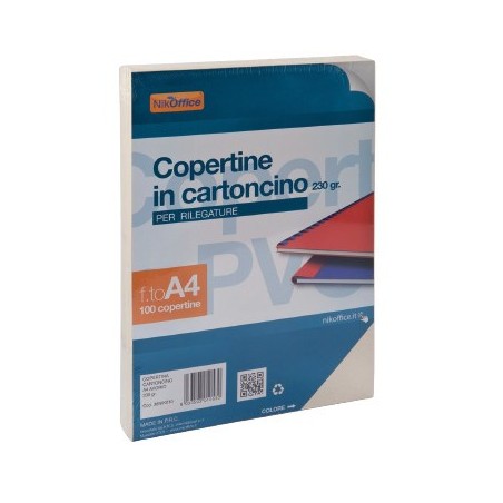 COPERTINE A4 QUADRANTI IN CARTONCINO PER RILEGATURE 230GR BLU (100FG) 38NIK011