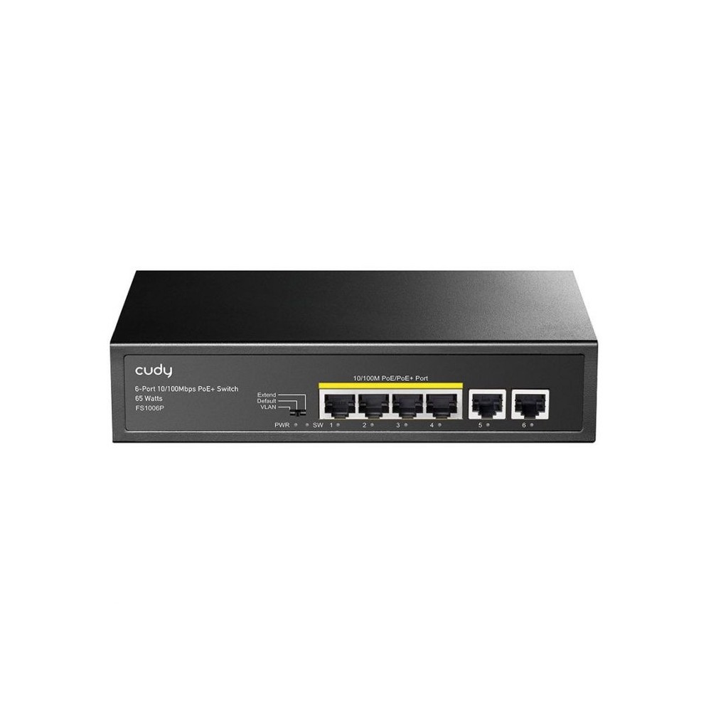 SWITCH RETE 6 PORTE 10/100 2 POE 32W (FS1006P)