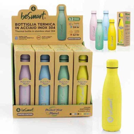 BOTTIGLIA TERMICA CALDO/FREDDO 500ML PASTEL IN VARI COLORI - 1PZ (01050510)