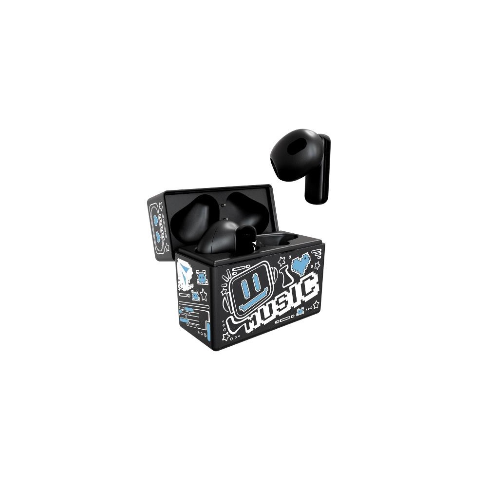 AURICOLARI EARBUDS CON PATTERN BLU TM-XM191-BKBL