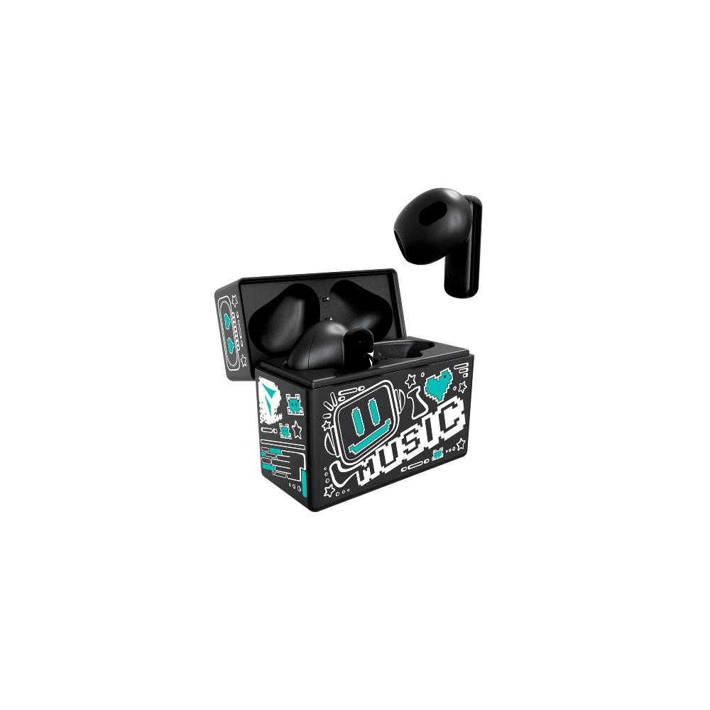 AURICOLARI EARBUDS CON PATTERN VERDE TM-XM191-BKGR