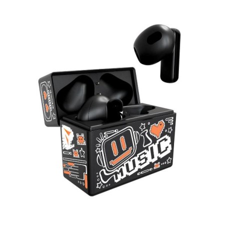 AURICOLARI EARBUDS CON PATTERN ARANCIONE TM-XM191-BKOR