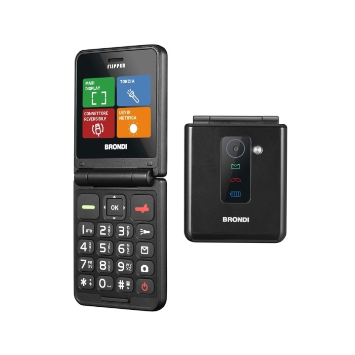 CELLULARE FLIPPER DUAL SIM NERO