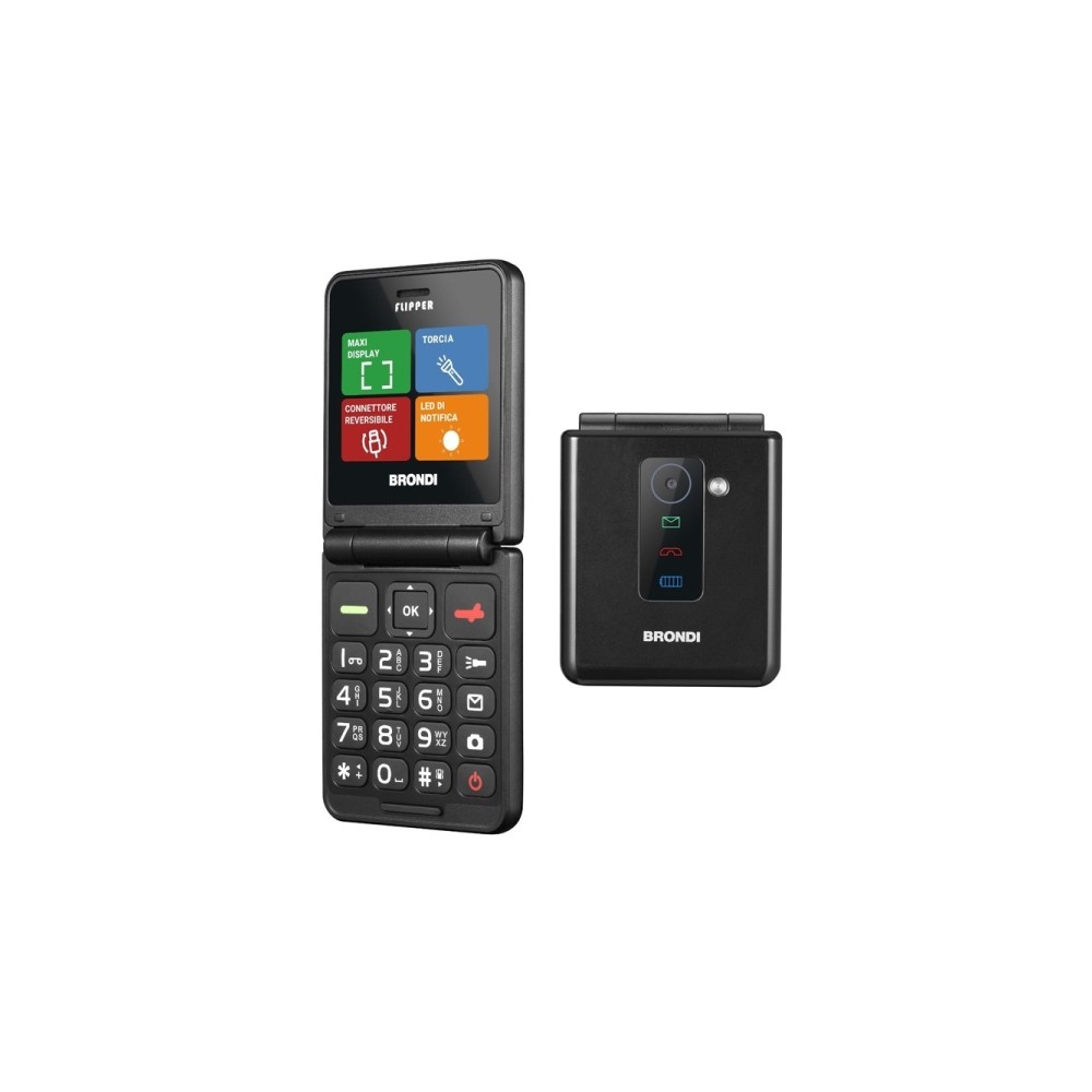 CELLULARE FLIPPER DUAL SIM NERO