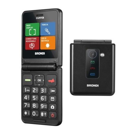 CELLULARE FLIPPER DUAL SIM NERO