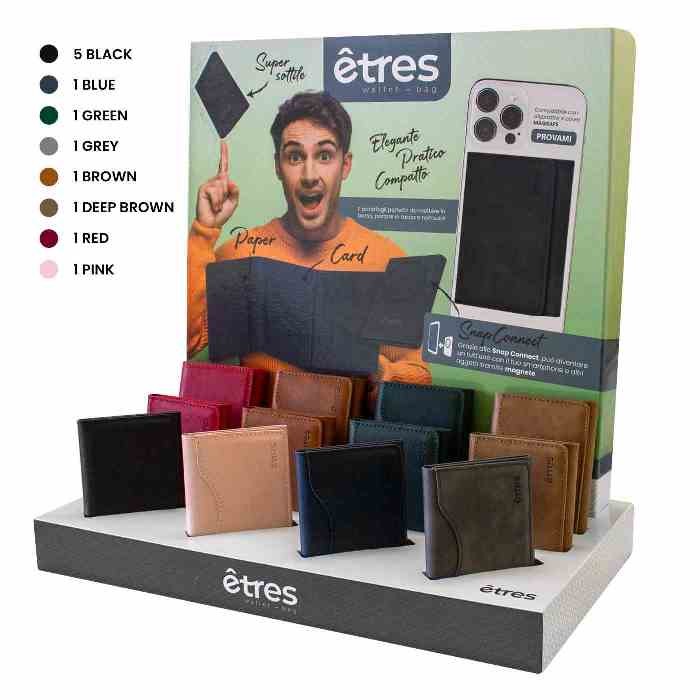 KIT 12 PZ SMART WALLET 5 BLACK + 1 PER COLORE CON EXPO