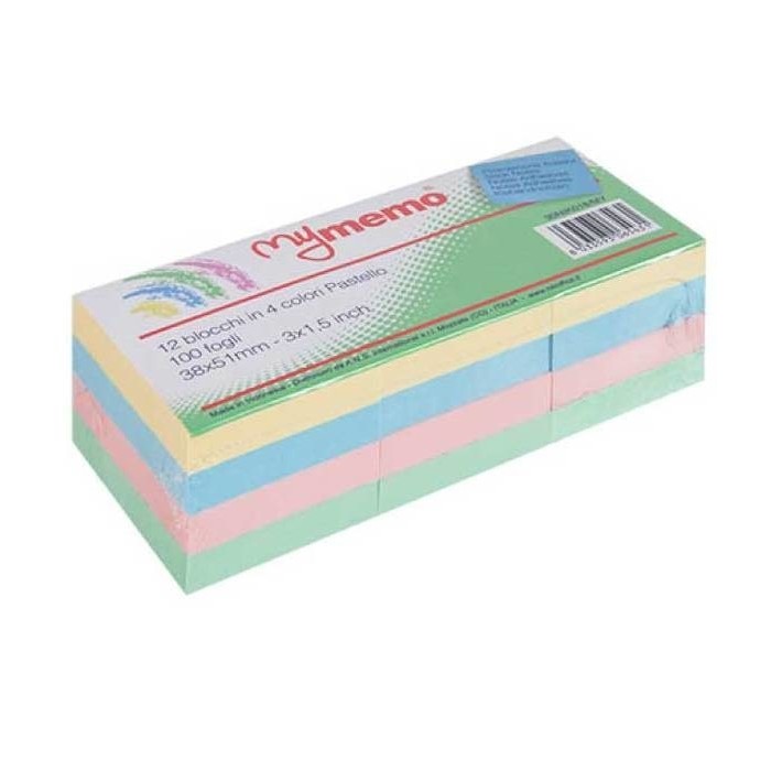 POST-IT MY MEMO 38X51 COLORI PASTELLO 12 PEZZI (30NIK018)