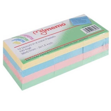 POST-IT MY MEMO 38X51 COLORI PASTELLO 12 PEZZI (30NIK018)