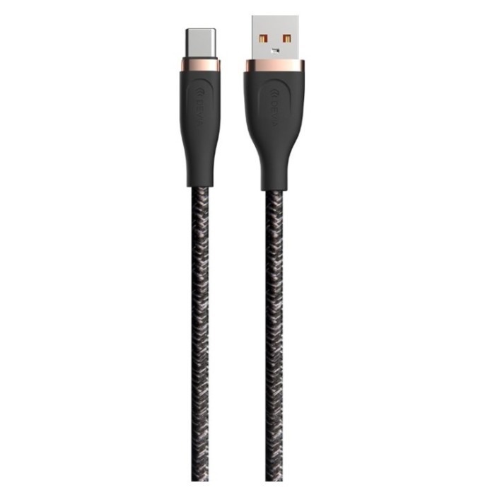 CAVO INTRECCIATO DA USB A TYPE-C 2.4A 1.5MT NERO (DECAC630B)