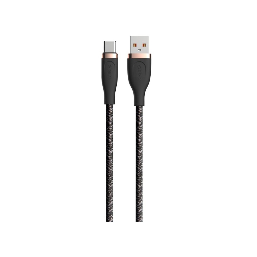 CAVO INTRECCIATO DA USB A TYPE-C 2.4A 1.5MT NERO (DECAC630B)