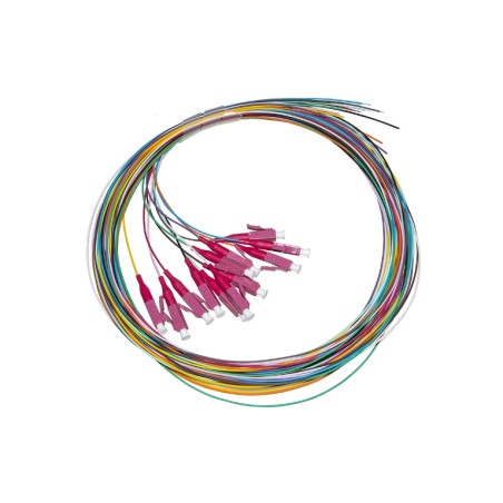 SET 12 CAVI PIGTAIL FIBRA OTTICA COLORATI CONNETTORI LC OM4 SIMPLEX 2 MT (LKLC12PT4)