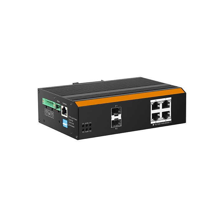 SWITCH INDUSTRIALE MANAGED CON 4 PORTE GIGABIT POE CON 2 PORTE SFP PER FIBRA OTTICA (LKIND5)