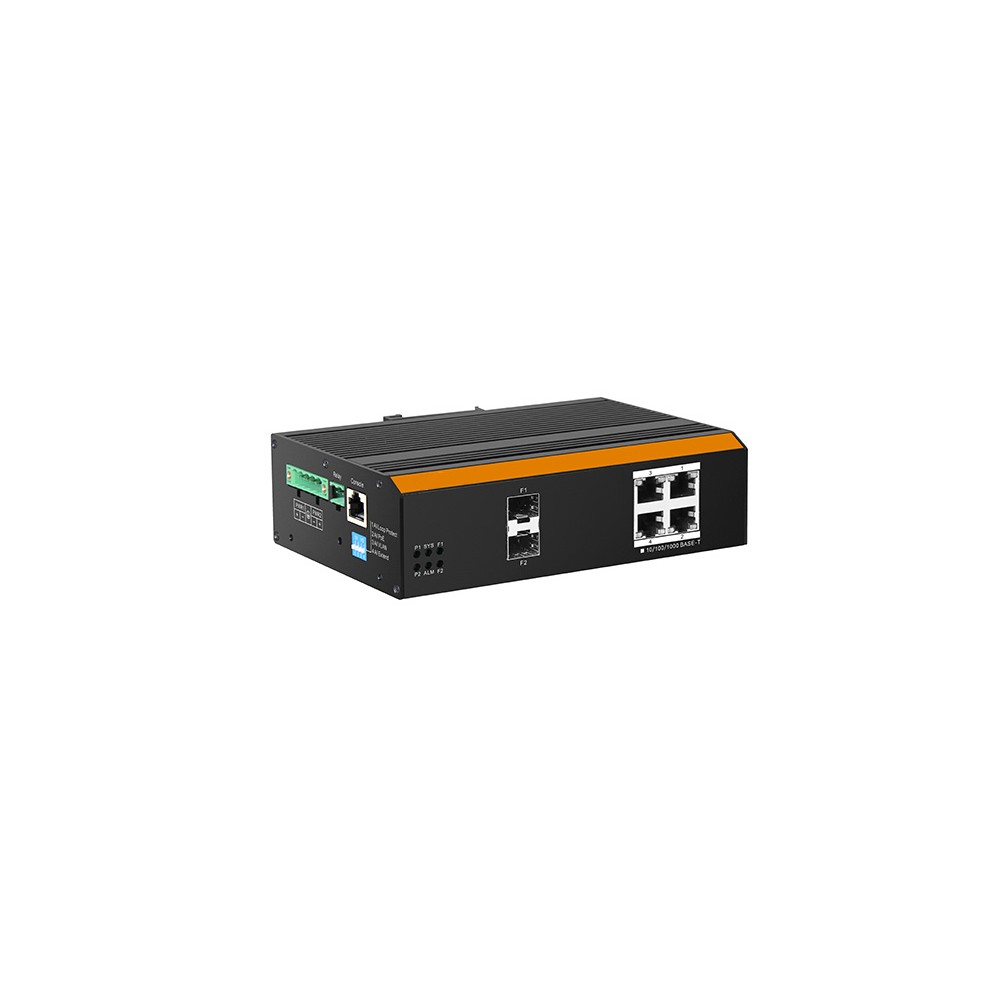 SWITCH INDUSTRIALE MANAGED CON 4 PORTE GIGABIT POE CON 2 PORTE SFP PER FIBRA OTTICA (LKIND5)