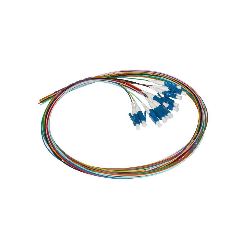 SET 12 CAVI PIGTAIL FIBRA OTTICA COLORATI CONNETTORI LC SINGLEMODE SIMPLEX 2 MT (LKLC12PTS)