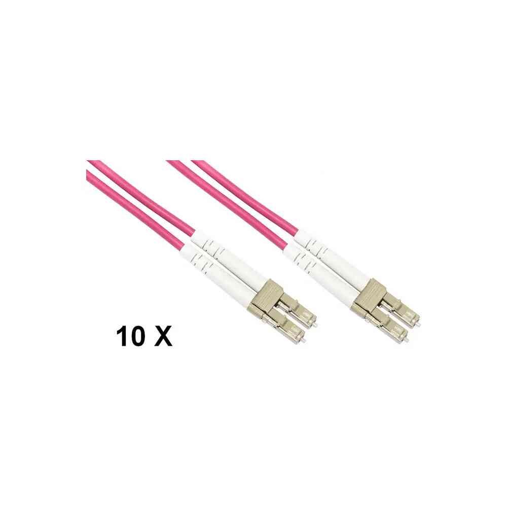 CONFEZIONE 10 CAVI FIBRA OTTICA LC A LC MULTIMODE DUPLEX OM4 MT.2 (LKLCLC4502E)