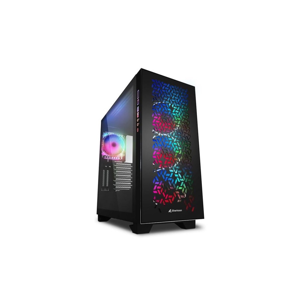 CASE GAMING ELITE SHARK CA300H BLACK RGB ATX NO ALIMENTATORE NERO