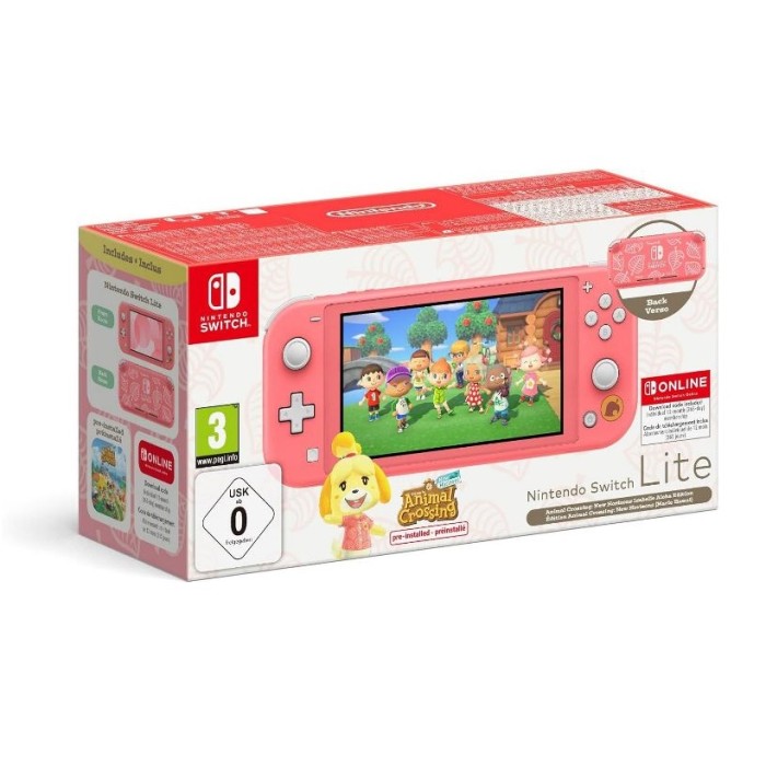 CONSOLE SWITCH LITE CORALLO + ANIMAL CROSSING + 12 MESI NSO (SWICONIN0063)