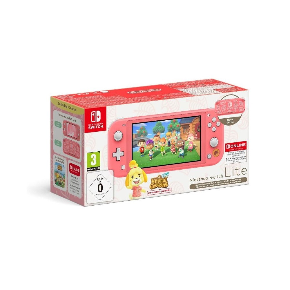 CONSOLE SWITCH LITE CORALLO + ANIMAL CROSSING + 12 MESI NSO (SWICONIN0063)