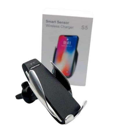 SUPPORTO PER SMARTPHONE DA AUTO CON CARICATORE WIRELESS 10W (CAR WIRELESS CHARGER S5)