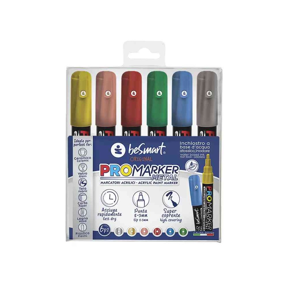 MARCATORE SET 6 COLOR MARKER METAL (00320053)