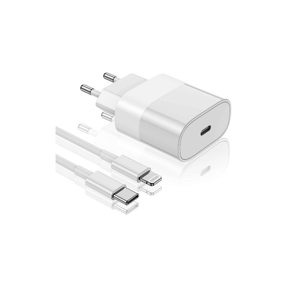 ADATTATORE CARICATORE IPHONE CAVO DA USB-C A LIGHTNING - 20W