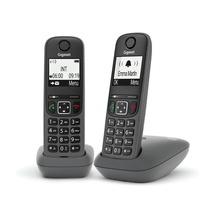 TELEFONO CORDLESS GIGASET AS490 DUO NERO (L36852-H2810-K133)