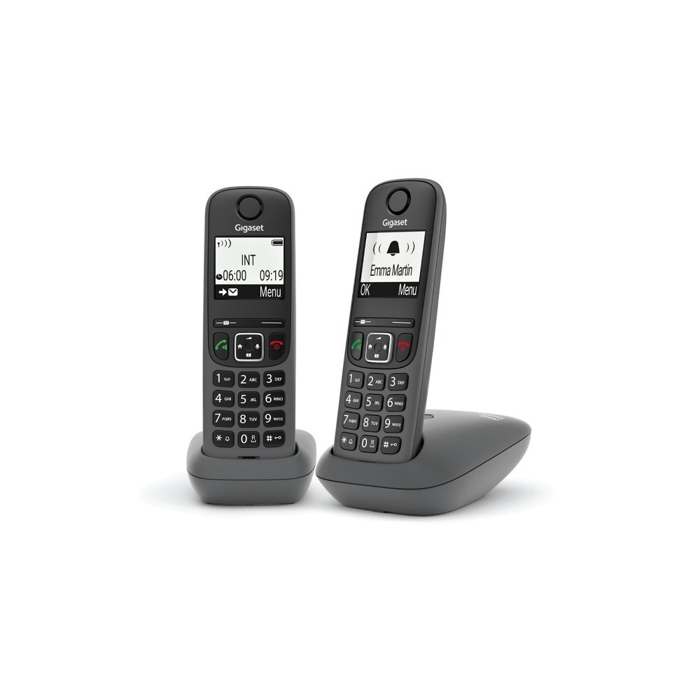 TELEFONO CORDLESS GIGASET AS490 DUO NERO (L36852-H2810-K133)