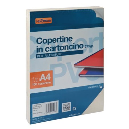 COPERTINE A4 QUADRANTI IN CARTONCINO PER RILEGATURE 230GR NERO (100FG) 38NIK010/2