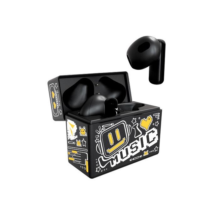 AURICOLARI EARBUDS CON PATTERN GIALLO TM-XM191-BKYE