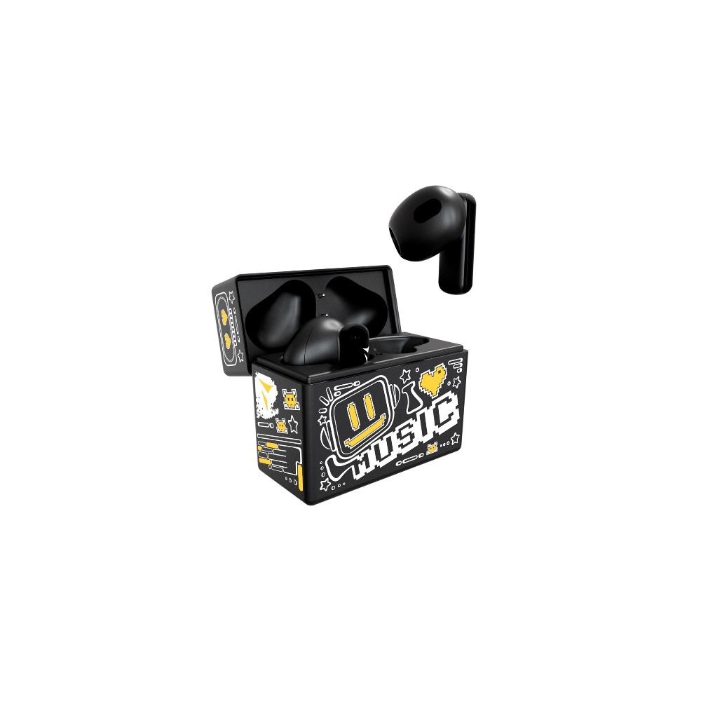 AURICOLARI EARBUDS CON PATTERN GIALLO TM-XM191-BKYE