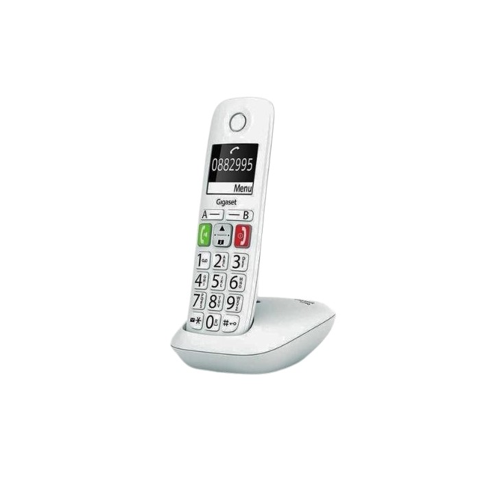 TELEFONO CORDLESS GIGASET E290 BIANCO NUMERI GRANDI