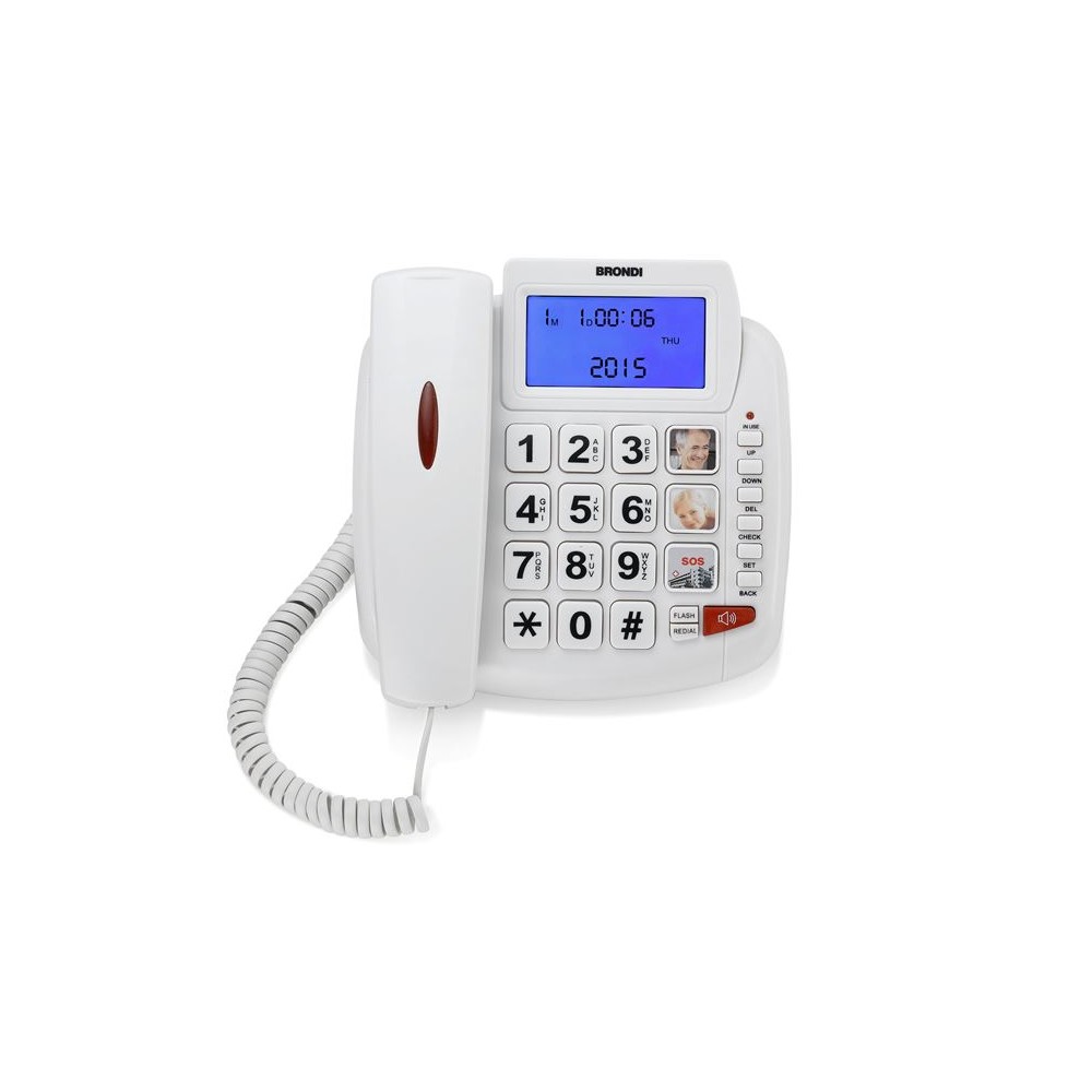 TELEFONO FISSO BRAVO 90 LCD BIANCO