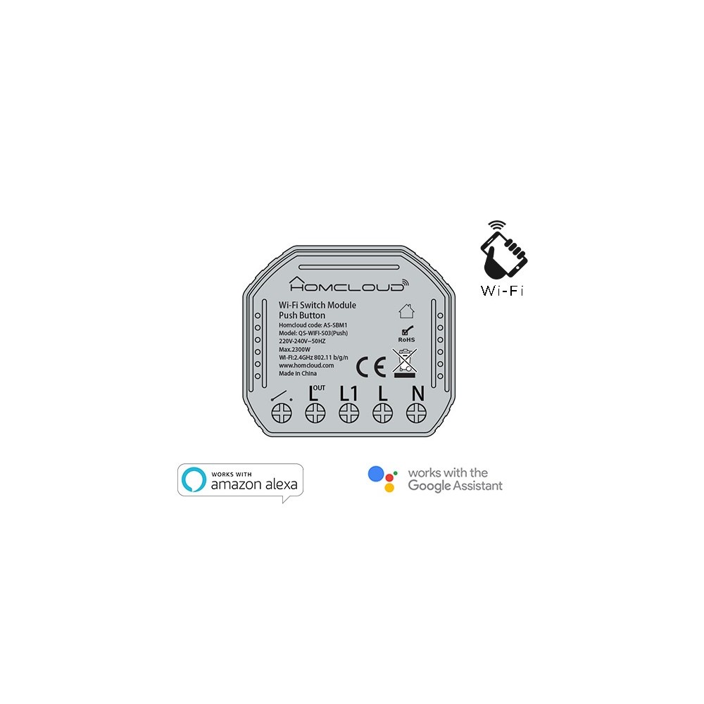 MODULO PULSANTE INTELLIGENTE WI-FI DA INCASSO (AS-SBM1)